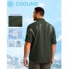 imageMens Sun Protection Fishing Shirt with Zipper Pockets Long Sleeve UPF 50 UV Cooling Shirts for Men Hiking TravelOlive