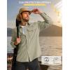 imageMens Sun Protection Fishing Shirt with Zipper Pockets Long Sleeve UPF 50 UV Cooling Shirts for Men Hiking TravelSage Green