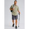 imageMens Sun Protection Fishing Shirt with Zipper Pockets Long Sleeve UPF 50 UV Cooling Shirts for Men Hiking TravelSage Green