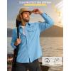 imageMens Sun Protection Fishing Shirt with Zipper Pockets Long Sleeve UPF 50 UV Cooling Shirts for Men Hiking TravelSail