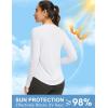 imageWomens UPF 50 Sun Shirt Long Sleeve UV Shirts Rash Guard Lightweight Quick Dry Workout Hiking Tops for WomenAwhite