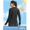 imageWomens UPF 50 Sun Shirt Long Sleeve UV Shirts Rash Guard Lightweight Quick Dry Workout Hiking Tops for WomenBlack