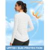 imageWomens UPF 50 Sun Shirt Long Sleeve UV Shirts Rash Guard Lightweight Quick Dry Workout Hiking Tops for WomenBlack Stripe