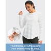 imageWomens UPF 50 Sun Shirt Long Sleeve UV Shirts Rash Guard Lightweight Quick Dry Workout Hiking Tops for WomenBlack Stripe