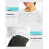 imageWomens UPF 50 Sun Shirt Long Sleeve UV Shirts Rash Guard Lightweight Quick Dry Workout Hiking Tops for WomenBlack Stripe