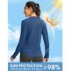 imageWomens UPF 50 Sun Shirt Long Sleeve UV Shirts Rash Guard Lightweight Quick Dry Workout Hiking Tops for WomenDark Blue