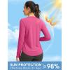imageWomens UPF 50 Sun Shirt Long Sleeve UV Shirts Rash Guard Lightweight Quick Dry Workout Hiking Tops for WomenGranita Pink