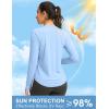 imageWomens UPF 50 Sun Shirt Long Sleeve UV Shirts Rash Guard Lightweight Quick Dry Workout Hiking Tops for WomenHaze Blue
