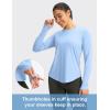 imageWomens UPF 50 Sun Shirt Long Sleeve UV Shirts Rash Guard Lightweight Quick Dry Workout Hiking Tops for WomenHaze Blue