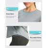 imageWomens UPF 50 Sun Shirt Long Sleeve UV Shirts Rash Guard Lightweight Quick Dry Workout Hiking Tops for WomenHeather Light Grey