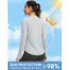imageWomens UPF 50 Sun Shirt Long Sleeve UV Shirts Rash Guard Lightweight Quick Dry Workout Hiking Tops for WomenLight Grey