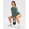 imageWomens UPF 50 Sun Shirt Long Sleeve UV Shirts Rash Guard Lightweight Quick Dry Workout Hiking Tops for WomenMalachite Green