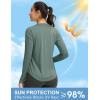 imageWomens UPF 50 Sun Shirt Long Sleeve UV Shirts Rash Guard Lightweight Quick Dry Workout Hiking Tops for WomenMalachite Green