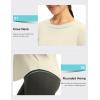 imageWomens UPF 50 Sun Shirt Long Sleeve UV Shirts Rash Guard Lightweight Quick Dry Workout Hiking Tops for WomenOatmeal