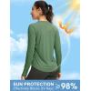 imageWomens UPF 50 Sun Shirt Long Sleeve UV Shirts Rash Guard Lightweight Quick Dry Workout Hiking Tops for WomenOlive