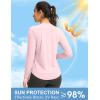 imageWomens UPF 50 Sun Shirt Long Sleeve UV Shirts Rash Guard Lightweight Quick Dry Workout Hiking Tops for WomenSeashell Pink