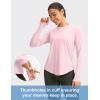 imageWomens UPF 50 Sun Shirt Long Sleeve UV Shirts Rash Guard Lightweight Quick Dry Workout Hiking Tops for WomenSeashell Pink