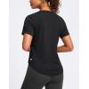 imageWomens Workout Tops VNeck Short Sleeve UPF 50 Sun Shirt Moisture Wicking Quick Dry Top for Gym Running AthleticBlack