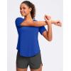imageWomens Workout Tops VNeck Short Sleeve UPF 50 Sun Shirt Moisture Wicking Quick Dry Top for Gym Running AthleticBlue