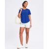 imageWomens Workout Tops VNeck Short Sleeve UPF 50 Sun Shirt Moisture Wicking Quick Dry Top for Gym Running AthleticBlue