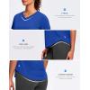 imageWomens Workout Tops VNeck Short Sleeve UPF 50 Sun Shirt Moisture Wicking Quick Dry Top for Gym Running AthleticBlue