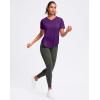 imageWomens Workout Tops VNeck Short Sleeve UPF 50 Sun Shirt Moisture Wicking Quick Dry Top for Gym Running AthleticDark Purple