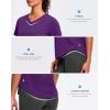imageWomens Workout Tops VNeck Short Sleeve UPF 50 Sun Shirt Moisture Wicking Quick Dry Top for Gym Running AthleticDark Purple