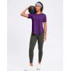 imageWomens Workout Tops VNeck Short Sleeve UPF 50 Sun Shirt Moisture Wicking Quick Dry Top for Gym Running AthleticDark Purple