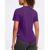 imageWomens Workout Tops VNeck Short Sleeve UPF 50 Sun Shirt Moisture Wicking Quick Dry Top for Gym Running AthleticDark Purple