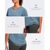 imageWomens Workout Tops VNeck Short Sleeve UPF 50 Sun Shirt Moisture Wicking Quick Dry Top for Gym Running AthleticDusty Blue