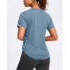 imageWomens Workout Tops VNeck Short Sleeve UPF 50 Sun Shirt Moisture Wicking Quick Dry Top for Gym Running AthleticDusty Blue