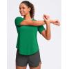 imageWomens Workout Tops VNeck Short Sleeve UPF 50 Sun Shirt Moisture Wicking Quick Dry Top for Gym Running AthleticGreen