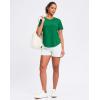 imageWomens Workout Tops VNeck Short Sleeve UPF 50 Sun Shirt Moisture Wicking Quick Dry Top for Gym Running AthleticGreen