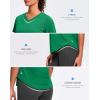 imageWomens Workout Tops VNeck Short Sleeve UPF 50 Sun Shirt Moisture Wicking Quick Dry Top for Gym Running AthleticGreen