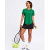 imageWomens Workout Tops VNeck Short Sleeve UPF 50 Sun Shirt Moisture Wicking Quick Dry Top for Gym Running AthleticGreen