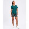 imageWomens Workout Tops VNeck Short Sleeve UPF 50 Sun Shirt Moisture Wicking Quick Dry Top for Gym Running AthleticHarbor Blue