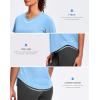 imageWomens Workout Tops VNeck Short Sleeve UPF 50 Sun Shirt Moisture Wicking Quick Dry Top for Gym Running AthleticHaze Blue