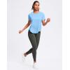 imageWomens Workout Tops VNeck Short Sleeve UPF 50 Sun Shirt Moisture Wicking Quick Dry Top for Gym Running AthleticHaze Blue