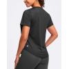 imageWomens Workout Tops VNeck Short Sleeve UPF 50 Sun Shirt Moisture Wicking Quick Dry Top for Gym Running AthleticHeather Black