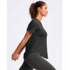imageWomens Workout Tops VNeck Short Sleeve UPF 50 Sun Shirt Moisture Wicking Quick Dry Top for Gym Running AthleticHeather Black
