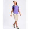 imageWomens Workout Tops VNeck Short Sleeve UPF 50 Sun Shirt Moisture Wicking Quick Dry Top for Gym Running AthleticHeather Dark Purple