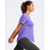 imageWomens Workout Tops VNeck Short Sleeve UPF 50 Sun Shirt Moisture Wicking Quick Dry Top for Gym Running AthleticHeather Dark Purple
