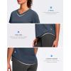 imageWomens Workout Tops VNeck Short Sleeve UPF 50 Sun Shirt Moisture Wicking Quick Dry Top for Gym Running AthleticNavy
