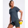 imageWomens Workout Tops VNeck Short Sleeve UPF 50 Sun Shirt Moisture Wicking Quick Dry Top for Gym Running AthleticNavy