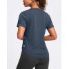 imageWomens Workout Tops VNeck Short Sleeve UPF 50 Sun Shirt Moisture Wicking Quick Dry Top for Gym Running AthleticNavy