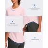 imageWomens Workout Tops VNeck Short Sleeve UPF 50 Sun Shirt Moisture Wicking Quick Dry Top for Gym Running AthleticPeach