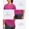 imageWomens Workout Tops VNeck Short Sleeve UPF 50 Sun Shirt Moisture Wicking Quick Dry Top for Gym Running AthleticRose Red