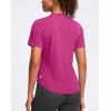imageWomens Workout Tops VNeck Short Sleeve UPF 50 Sun Shirt Moisture Wicking Quick Dry Top for Gym Running AthleticRose Red