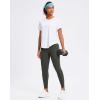 imageWomens Workout Tops VNeck Short Sleeve UPF 50 Sun Shirt Moisture Wicking Quick Dry Top for Gym Running AthleticWhite