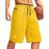 imageG Gradual Mens Long Basketball Shorts with Zipper Pocket 11 Quick Dry Gym Shorts Lightweight Mesh Athletic Shorts for MenYellow